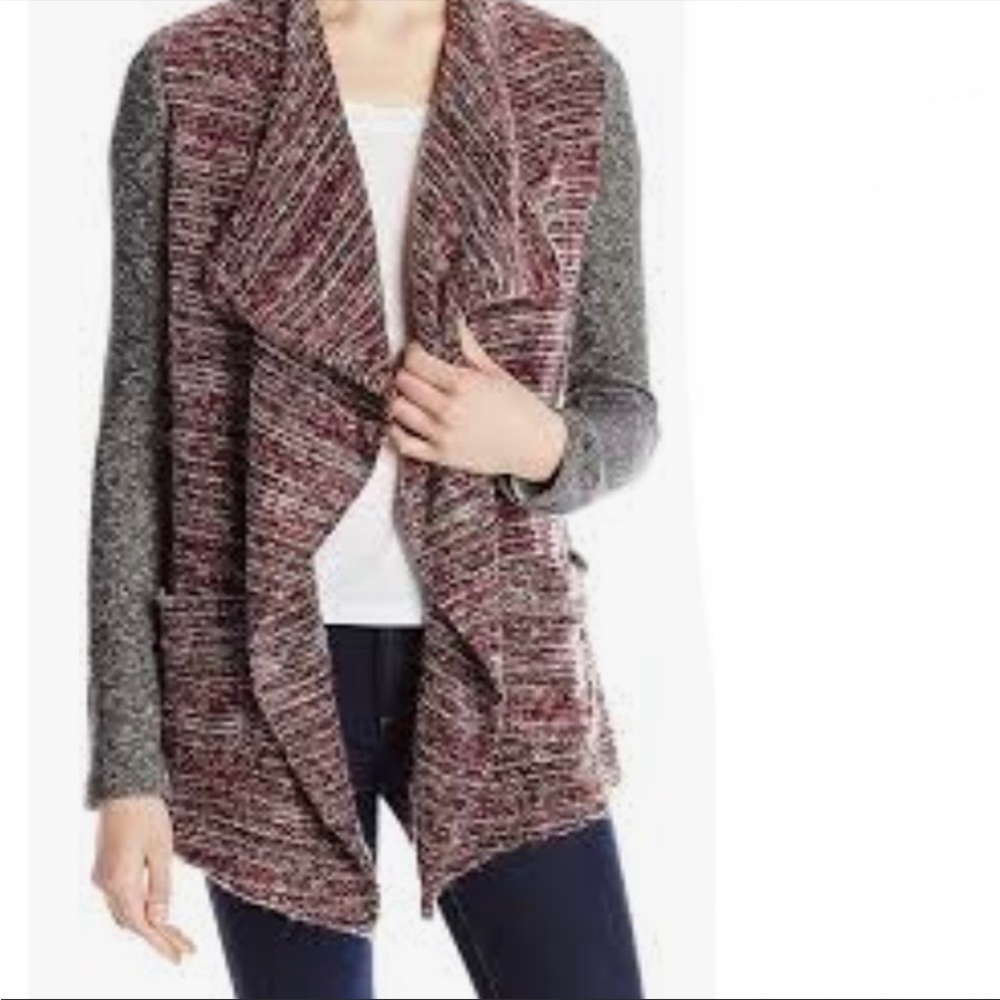 Lucky Lotus Lucky Brand | mixed media open front cardigan sweater
